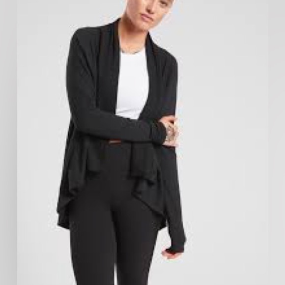 Athleta Black NIRVANA WEAR TWO WAYS WRAP Cardigan Size small - Picture 1 of 5